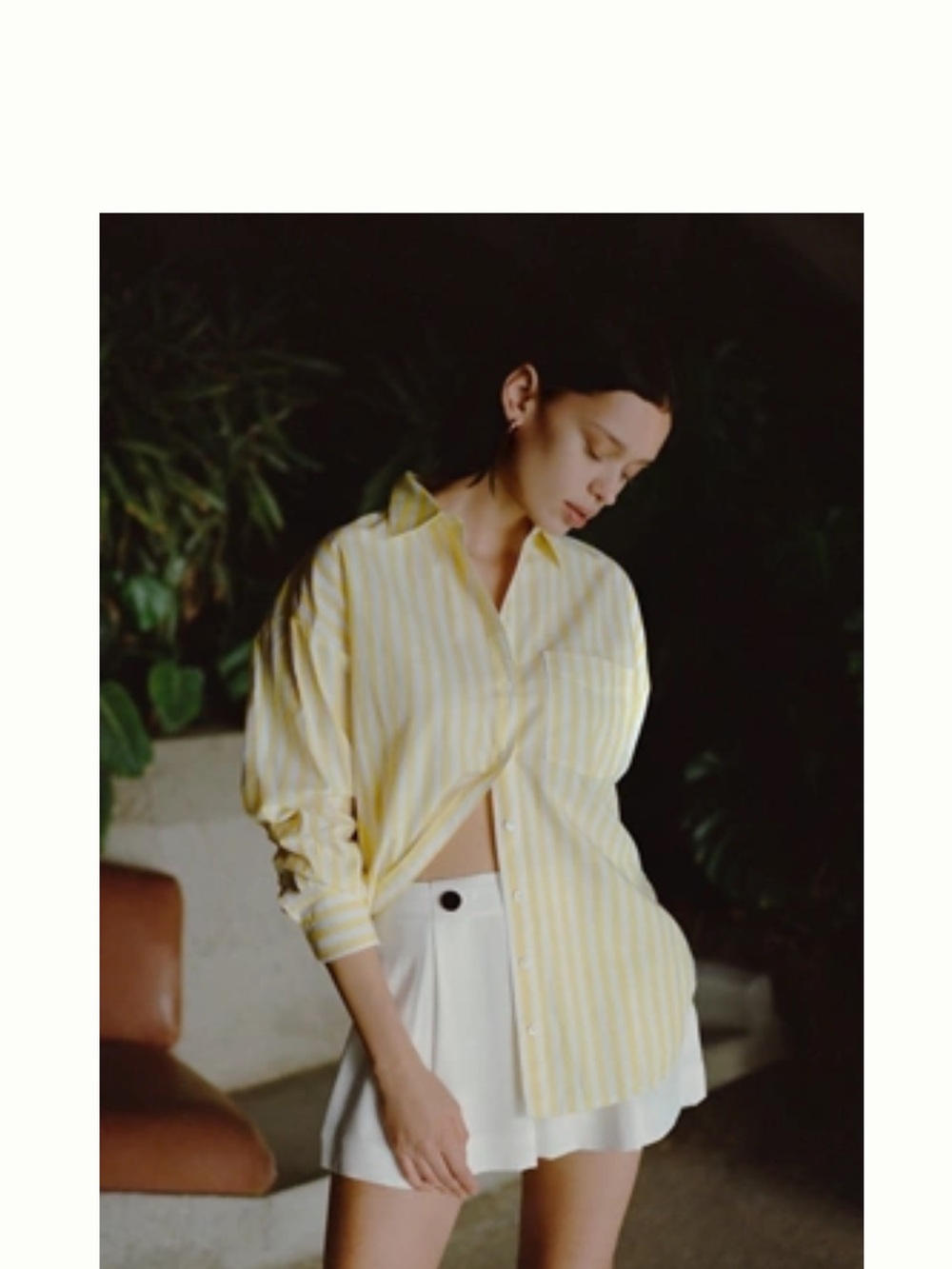 Anthropologie the Bennet Buttondown Shirt by Maeve Yellow Motif XS - Picture 8 of 9